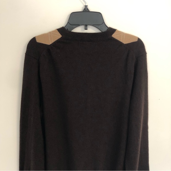 BANANA REPUBLIC Extra Fine Merino Men’s Brown Plaid Sweater Size M - Picture 7 of 12